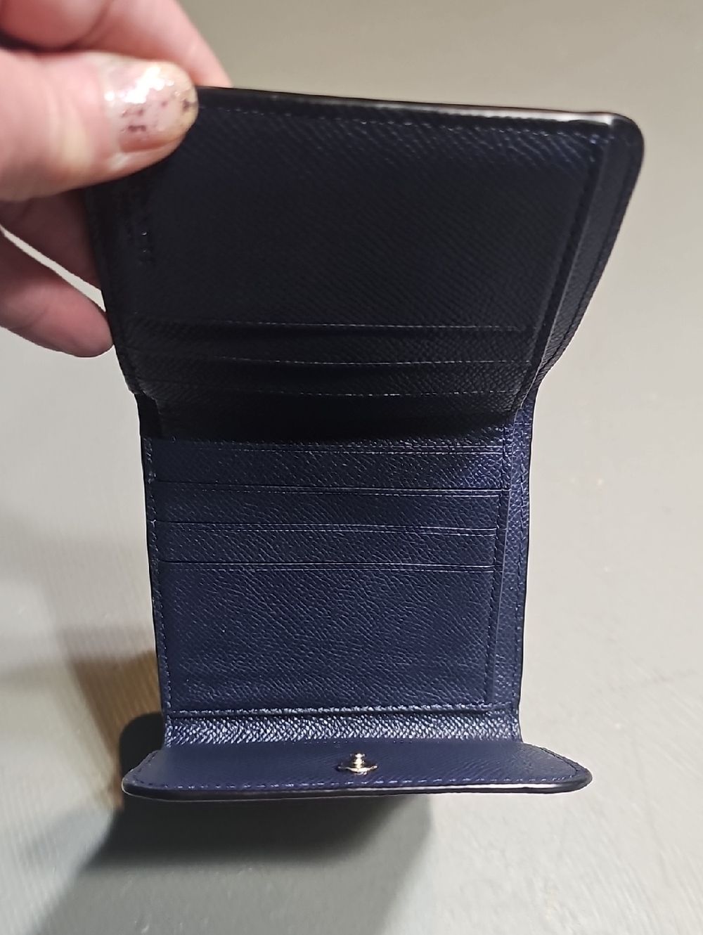 Coach Essential Mini Trifold Wallet In Colorblock Blue - Picture 7 of 11